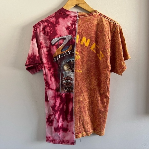 Half & Half Harley Davidson Tie-Dye Tee | Small | Vintage - Picture 3 of 3